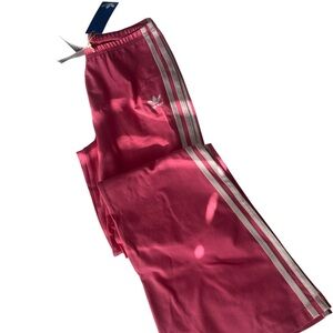 Adidas Kids Fuchsia Joggers with White Stripes